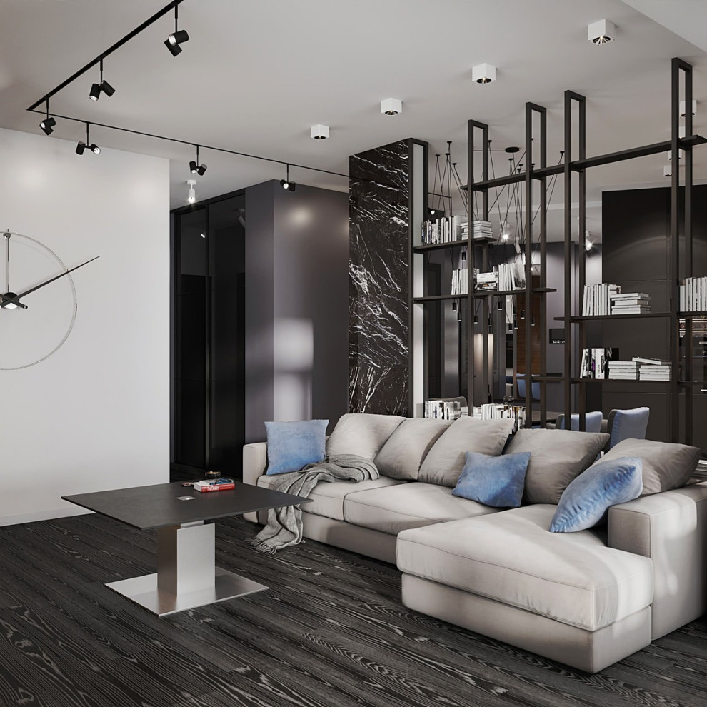 Интерьер квартиры в современном стиле, ЖК «Остров», 90 кв.м.