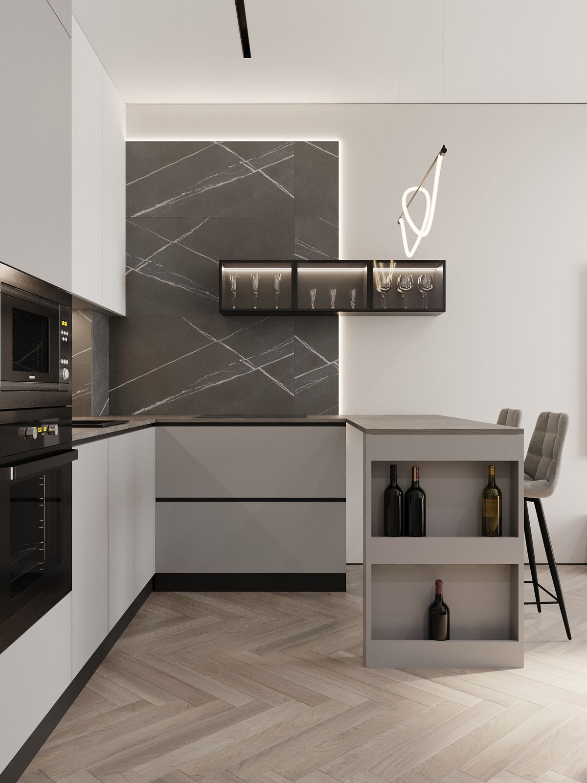 Обложка проекта: Дизайн кухни-гостиной, ЖК Город L-Town