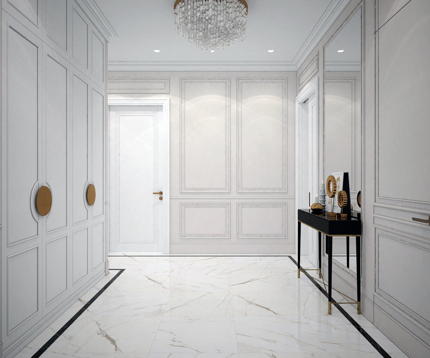 Рабочий проект - Элегантная и строгая современная классика - 80 кв.м.