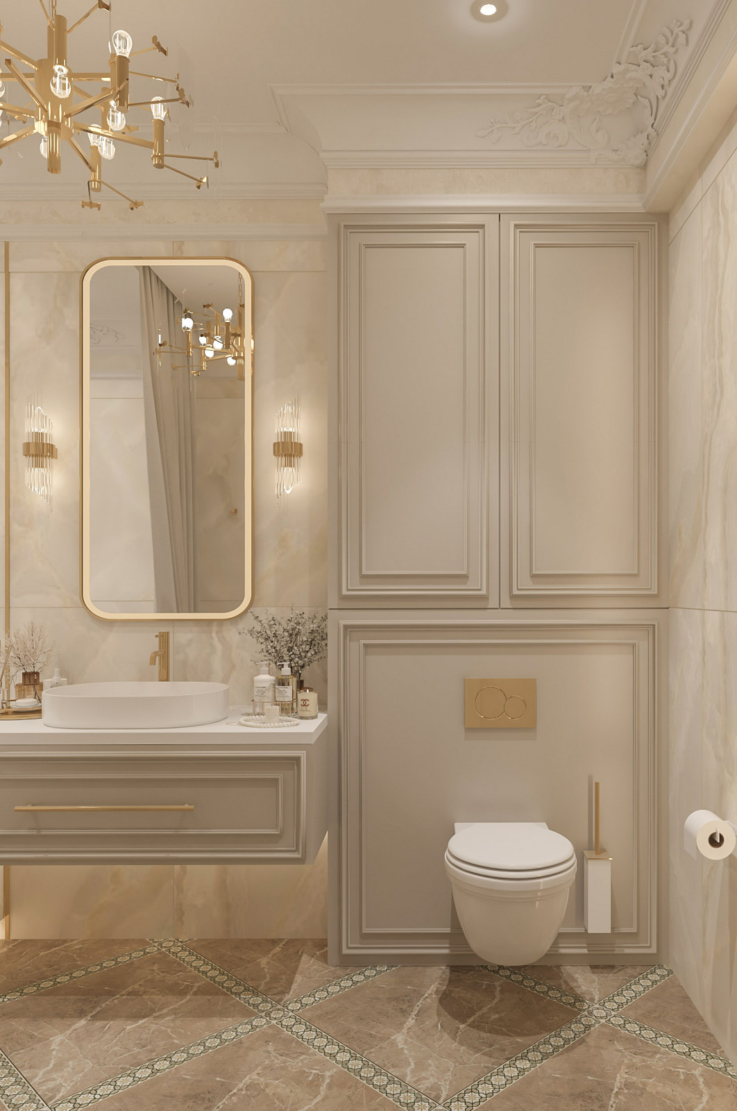 Интерьер Женской Ванной комнаты. Таунхаус в КП "Образцово"