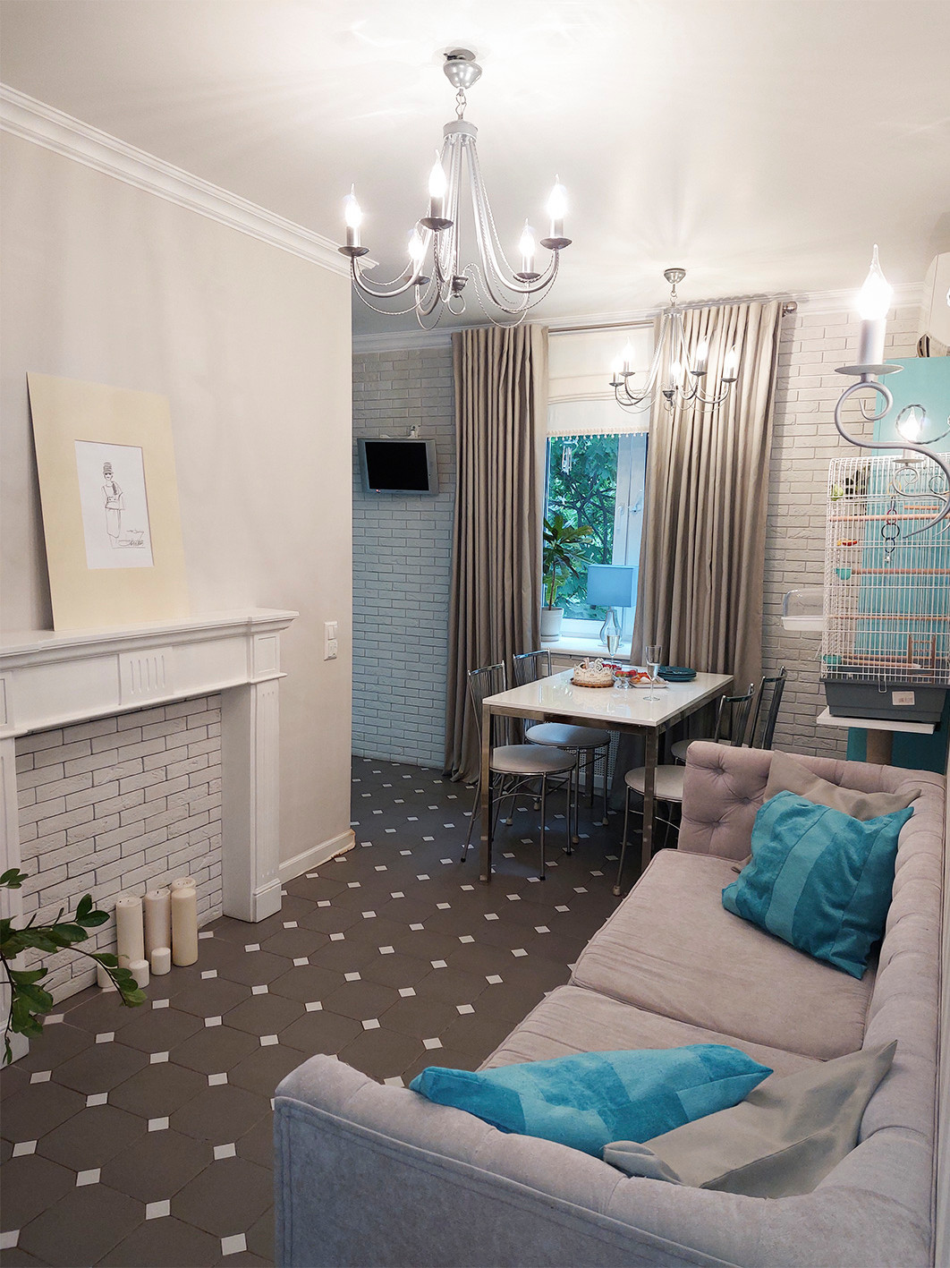 Обложка проекта: Квартира с бирюзовыми акцентами