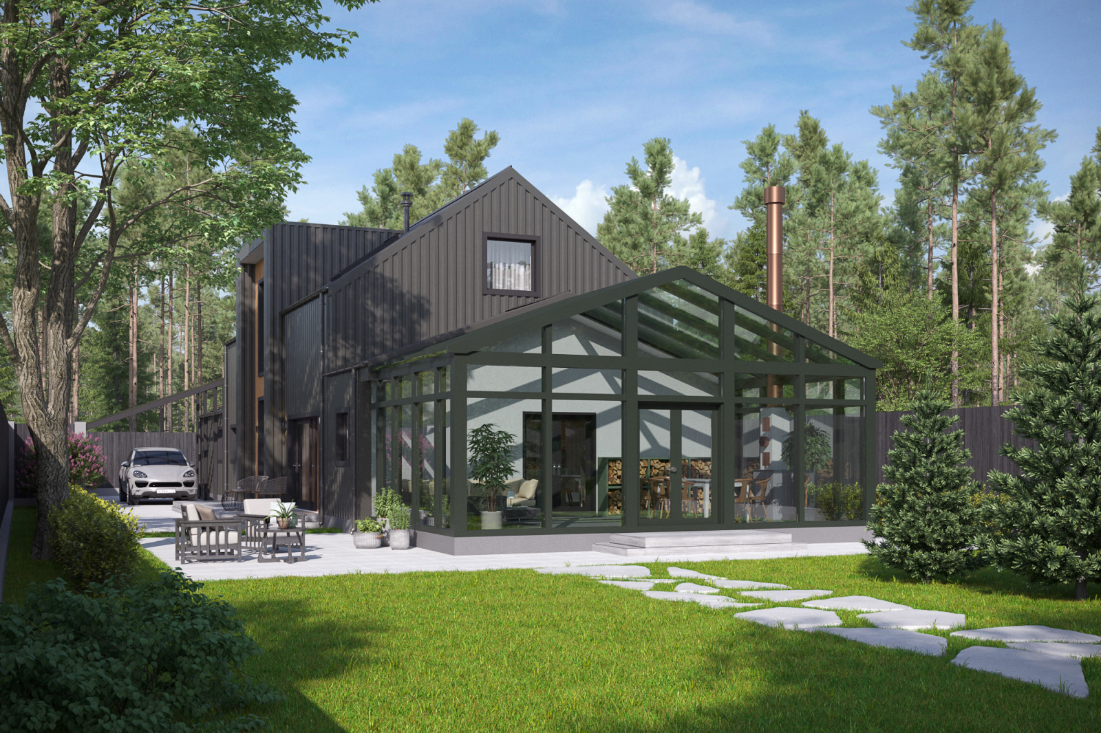 Обложка проекта: Современный дом с зимним садом