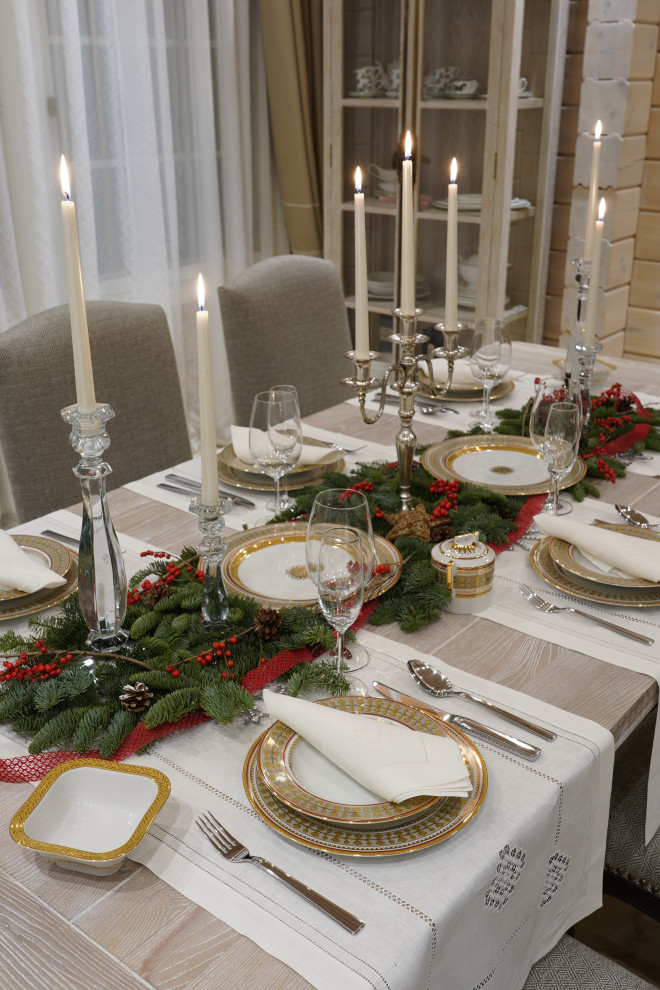 Обложка проекта: Новогодняя сервировка в доме под Петербургом