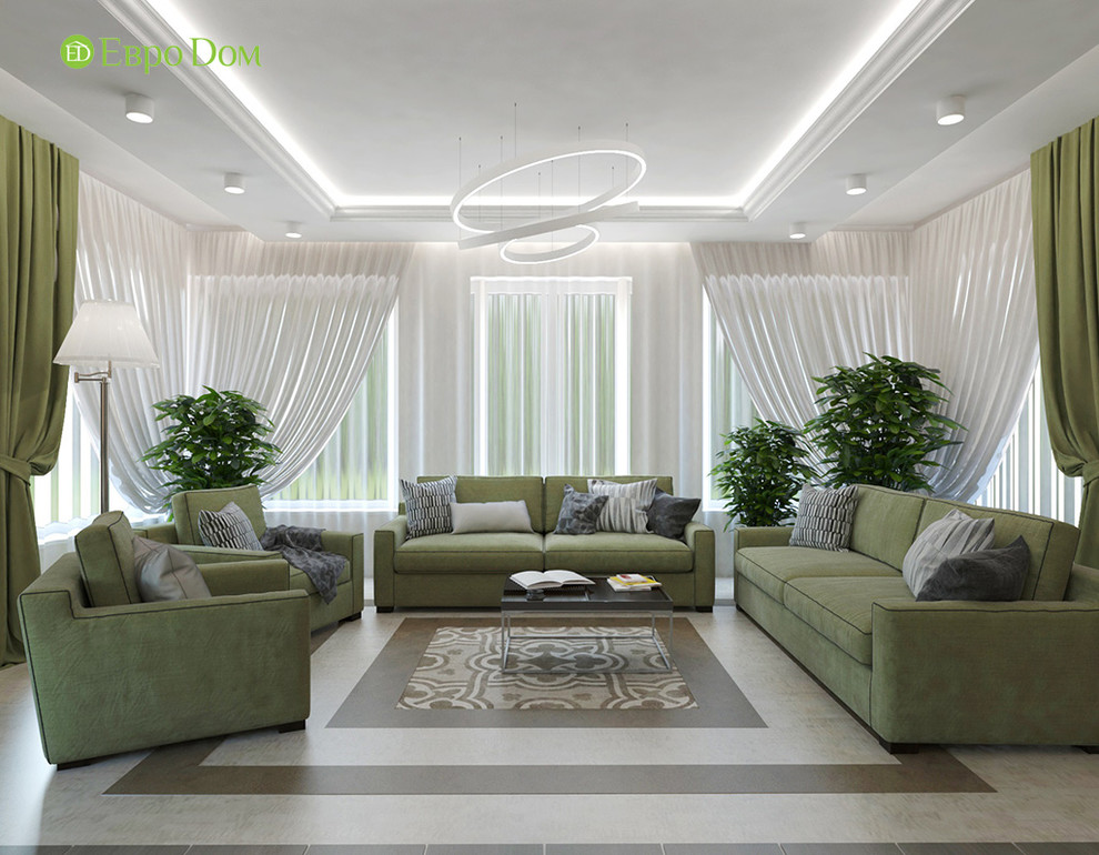 Дизайн интерьера коттеджа 490 кв. м в современном стиле