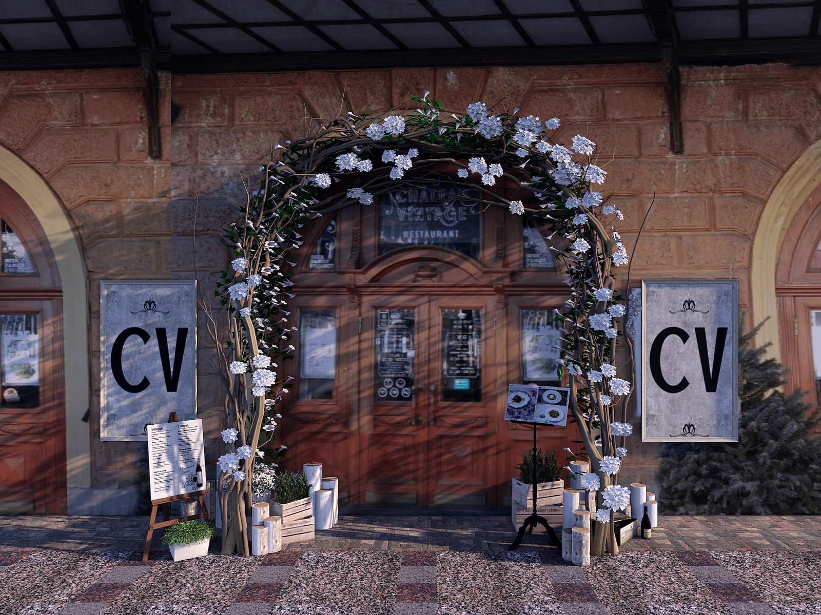 Оформление входной группы для ресторанов Chato Vintage/Jager