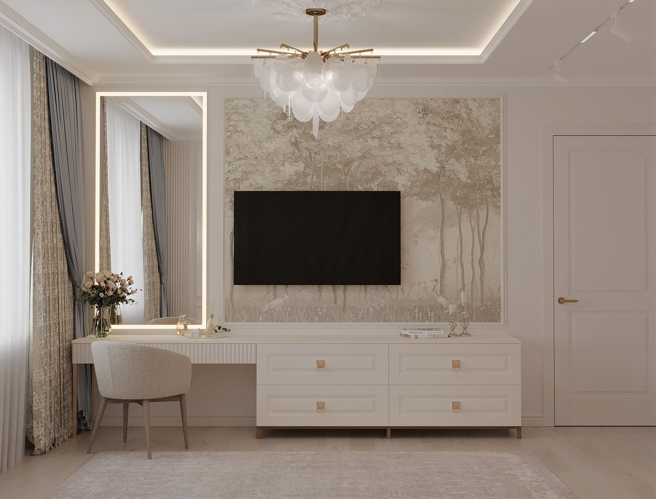 Трехкомнатная квартира площадью 120 м² в классическом стиле