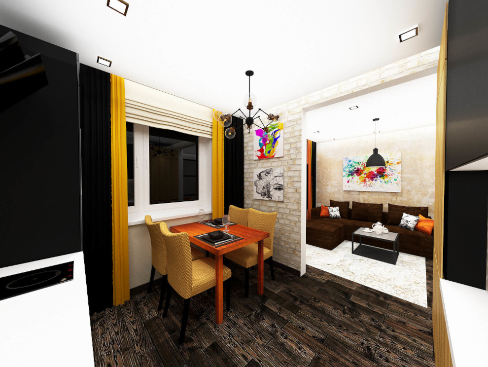 Обложка проекта: Лофт с яркими акцентами в квартире планировки П-44