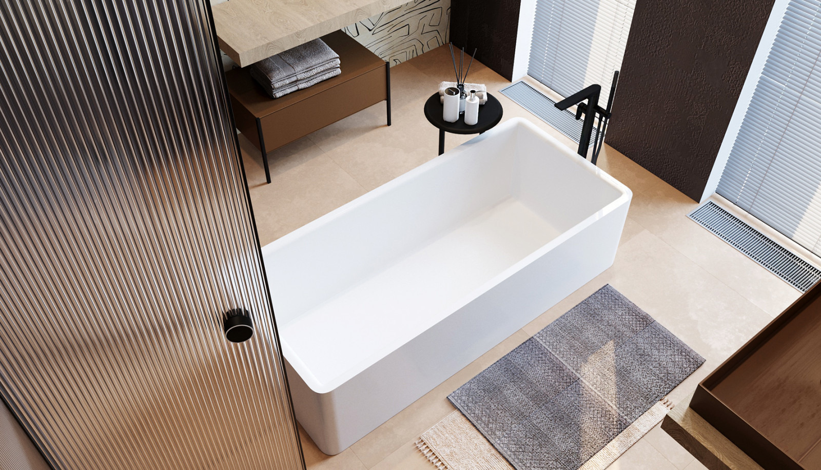 Дизайн ванной комнаты в загородном доме во Владимирской области