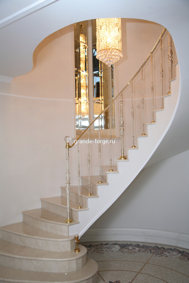 Лестница, чугунное ограждение, фабрика Grande forge, Художественное литьё