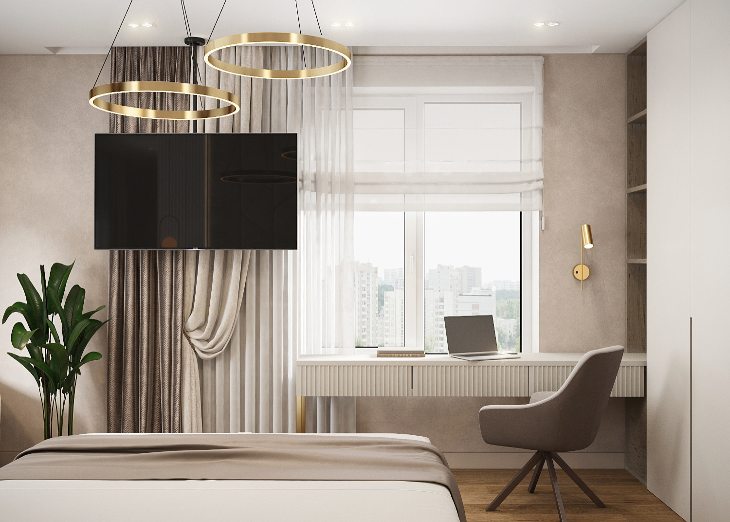 Элегантная современная трехкомнатная квартира