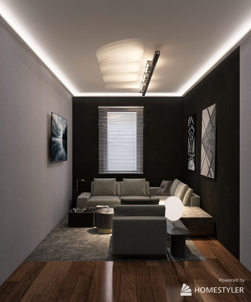 Проект гостинной комнаты в современном стиле