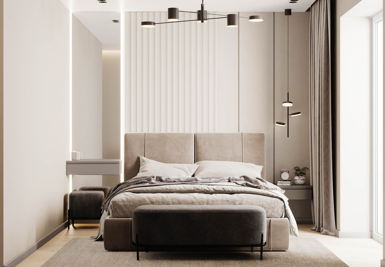 Обложка проекта: Спальня в светлых тонах