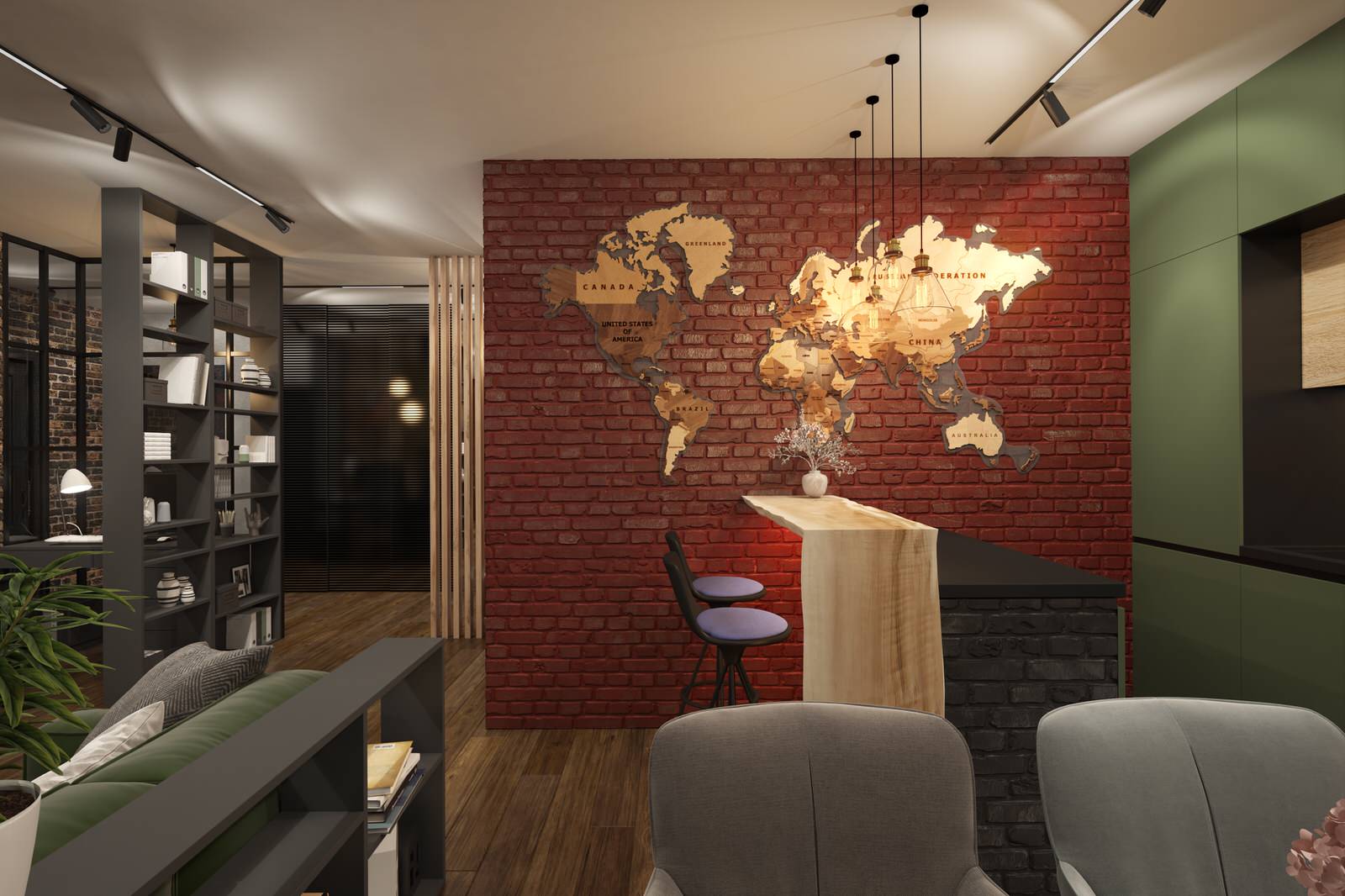 Квартира в стиле – барный лофт