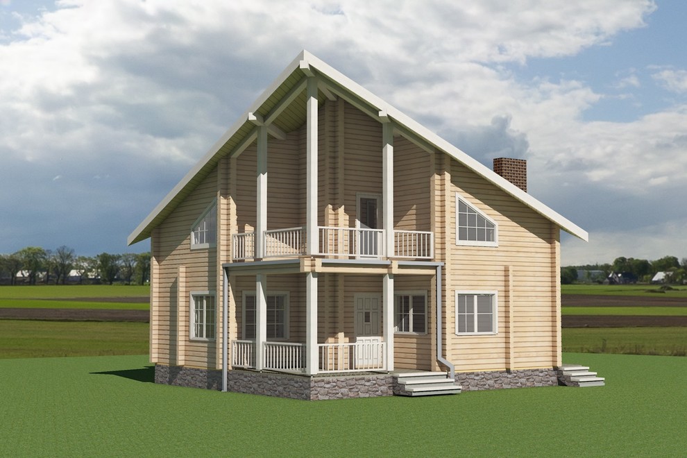 Обложка проекта: Проект дома из бруса № 1392 — 147 м2