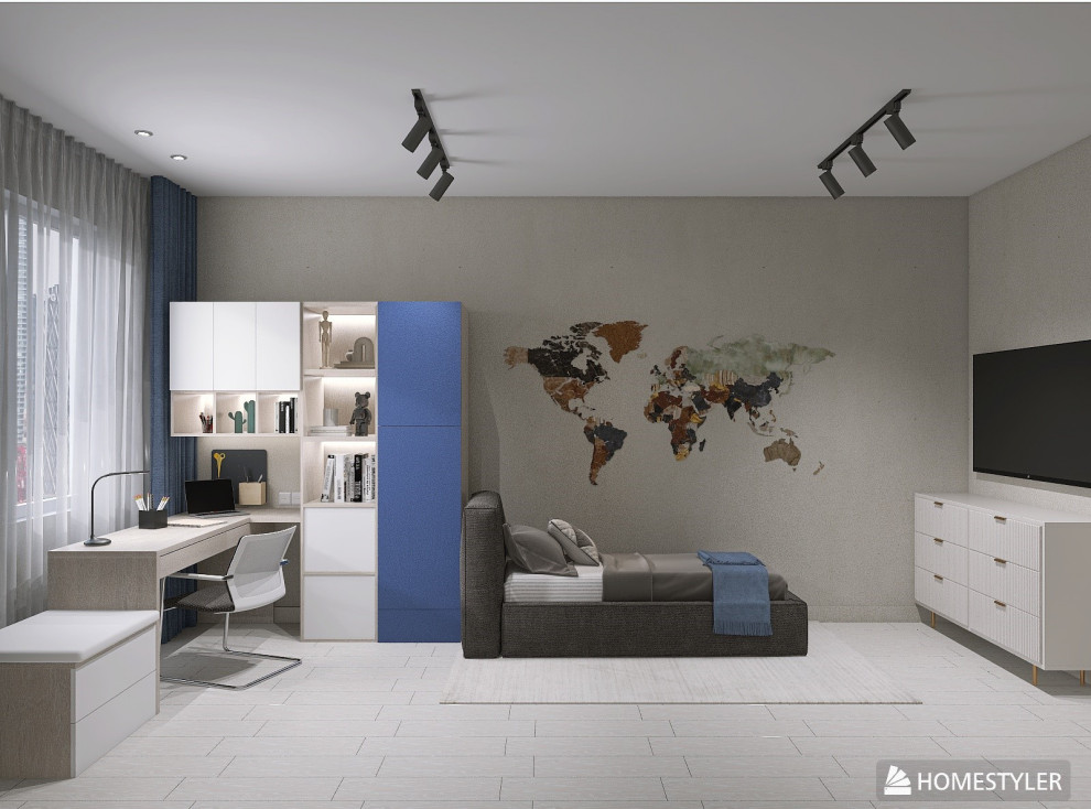 Уютная комната для школьника в современном стиле