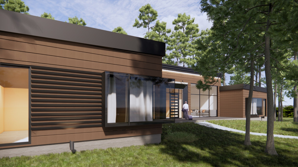 Одноэтажный дом из клееного бруса