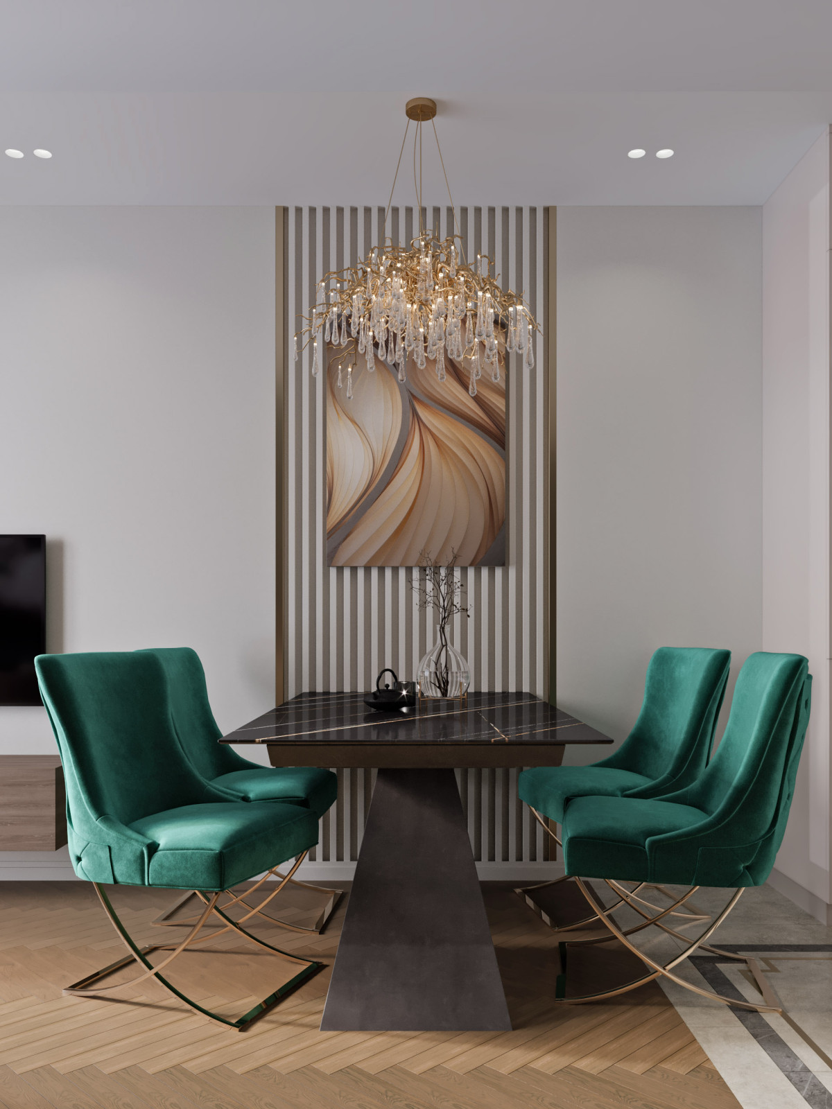 Интерьер в стиле ар-деко в ЖК Пресня Сити