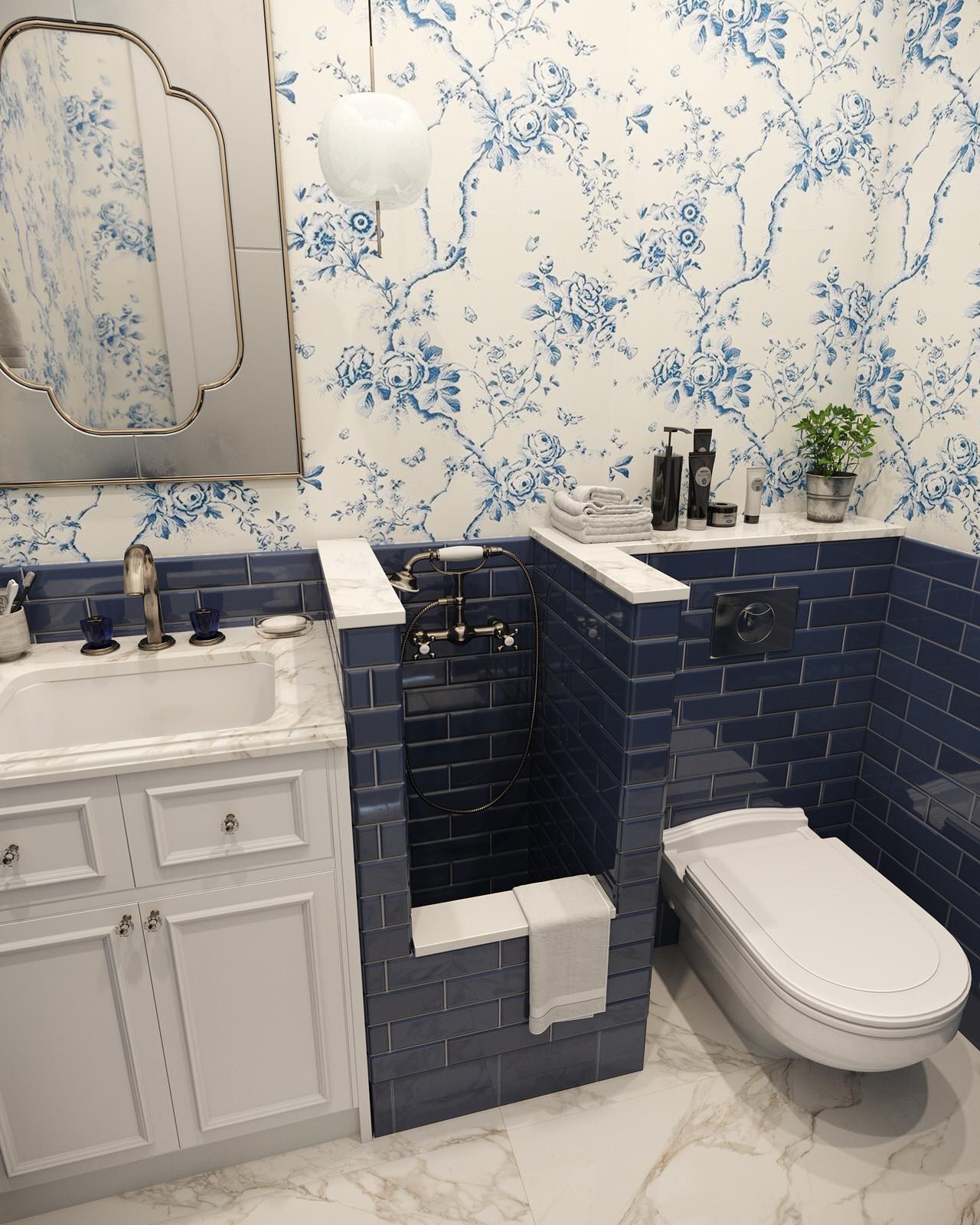 Визуализация санузла с душем для собаки