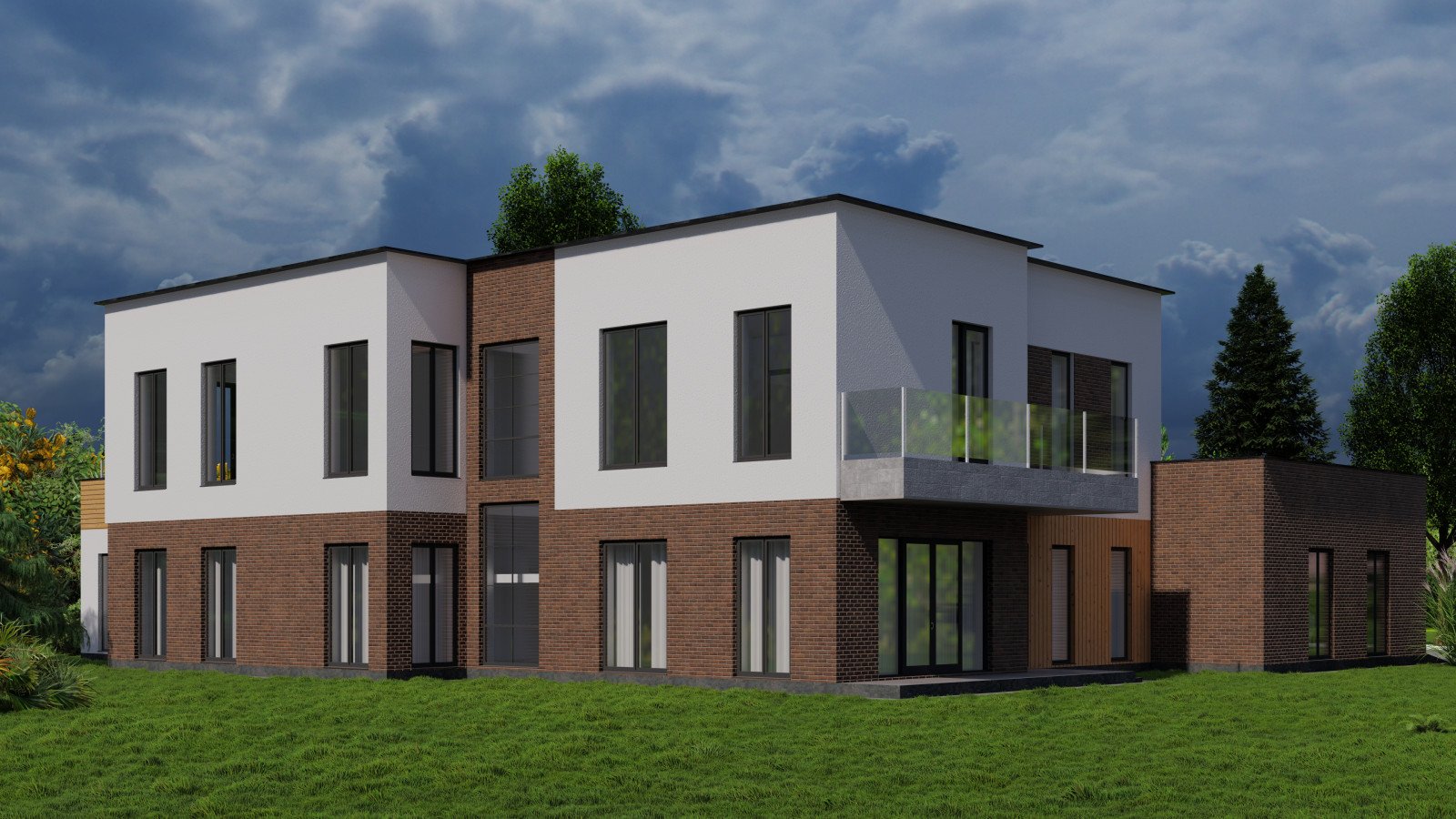 Двухэтажный дом со вторым светом и гаражом