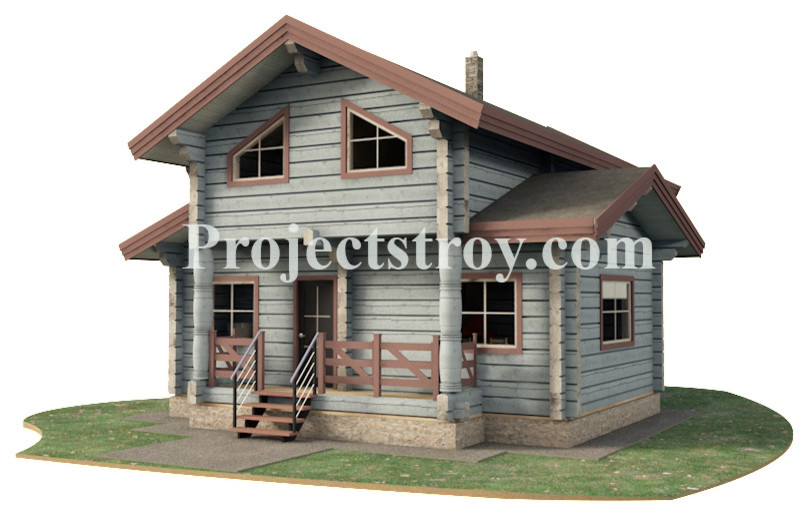 Проект двухэтажного дома из лафета
