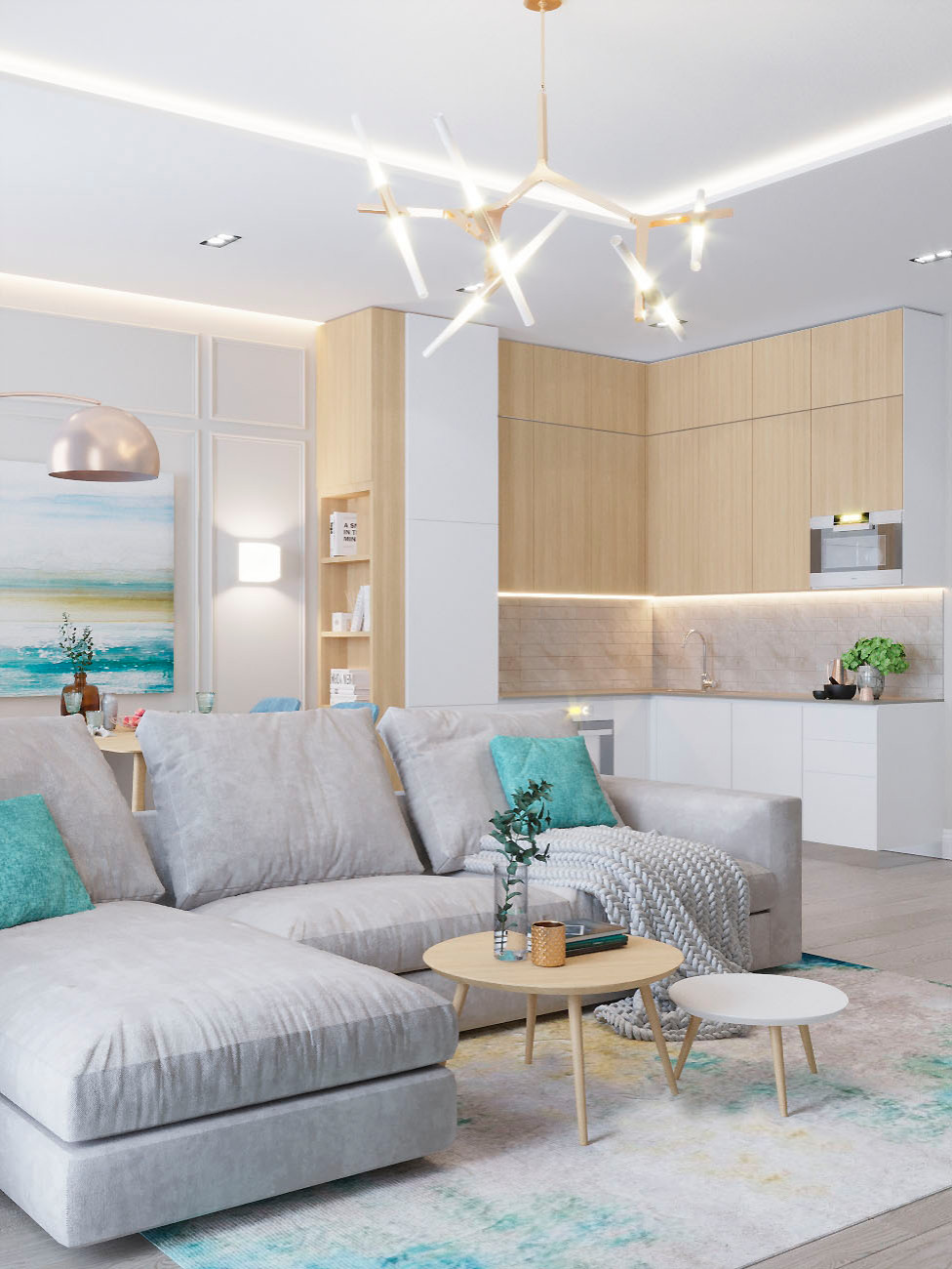 Обложка проекта: Светлый современный дизайн квартиры для молодой семьи