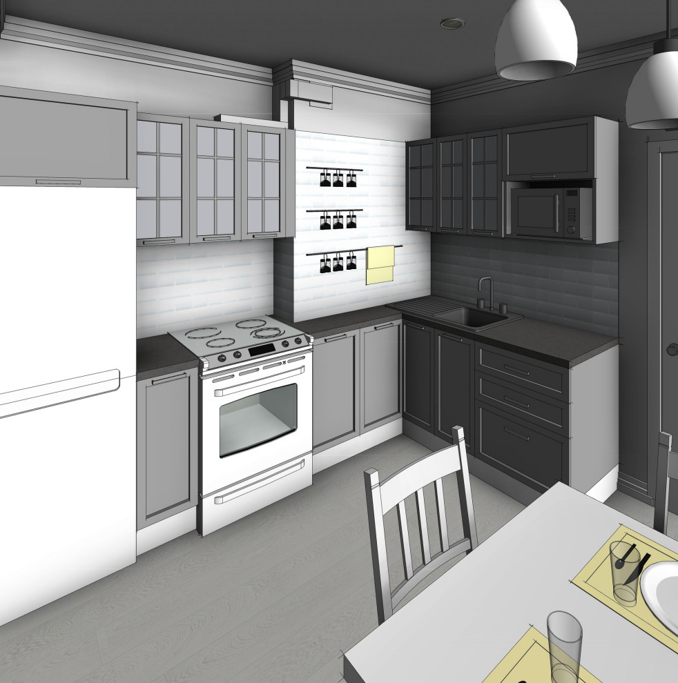 Эскизная визуализация проекта квартиры для молодой пары