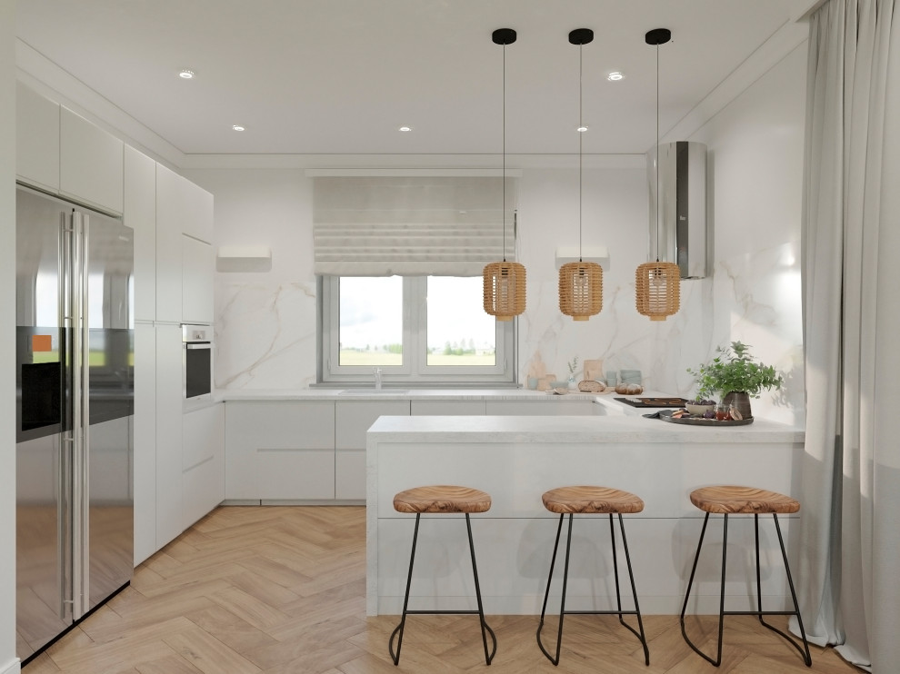 Проект кухни-гостиной в частном доме