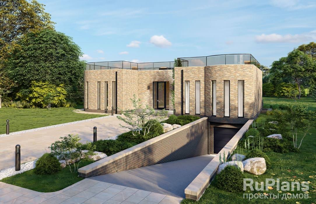 Обложка проекта: Rg5940 - Одноэтажный дом с подвалом и эксплуатируемой крышей