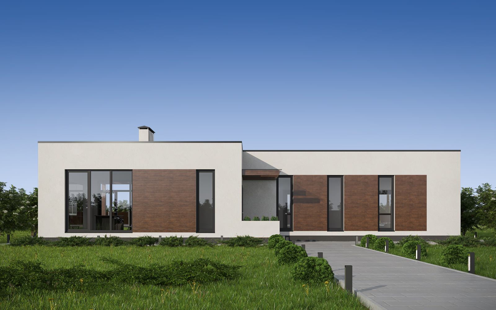 Обложка проекта: Индивидуальный жилой дом в современном стиле (120 м2)