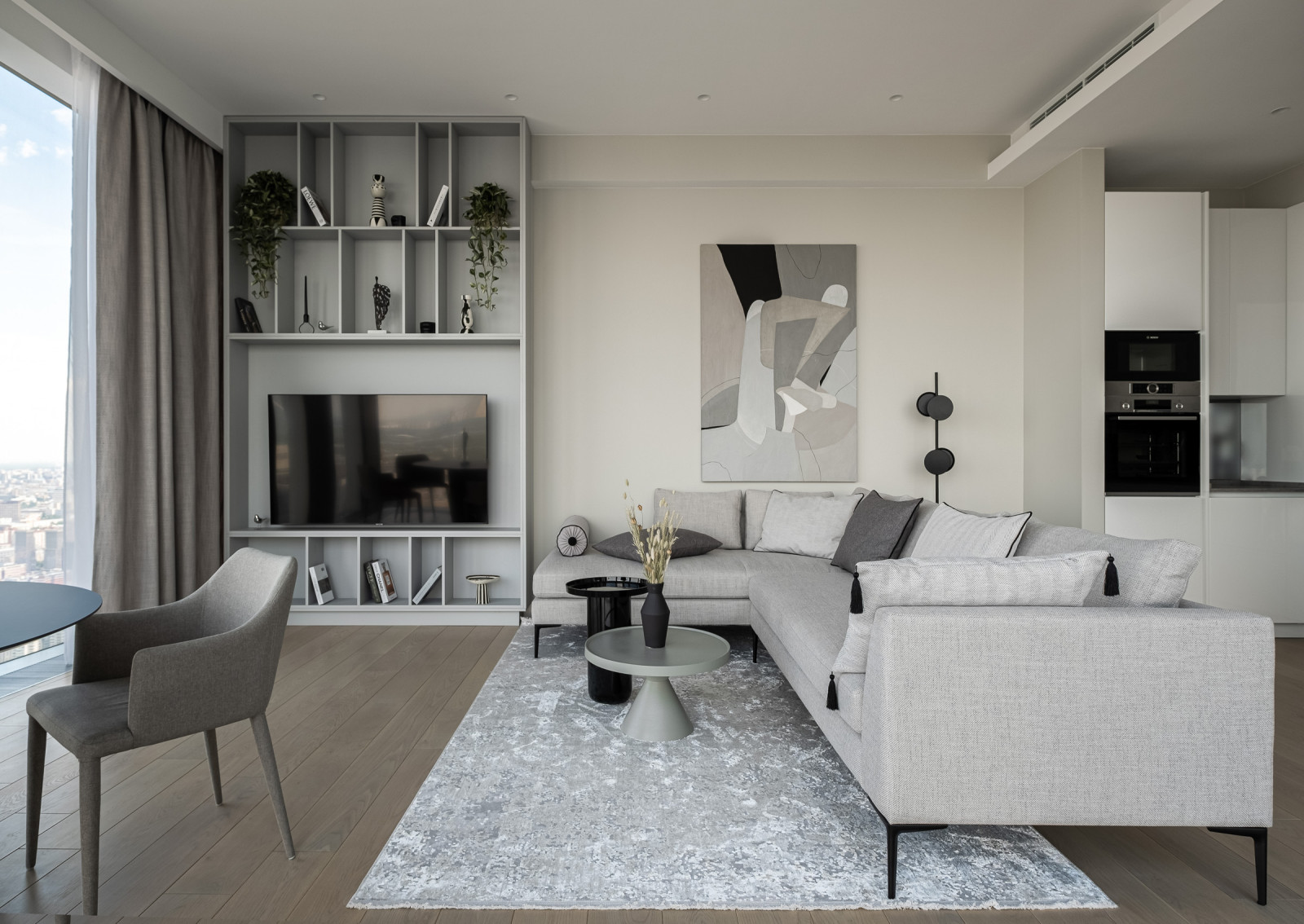 Дизайн интерьера апартаментов в Neva Towers, Москва-Сити (100 м2)