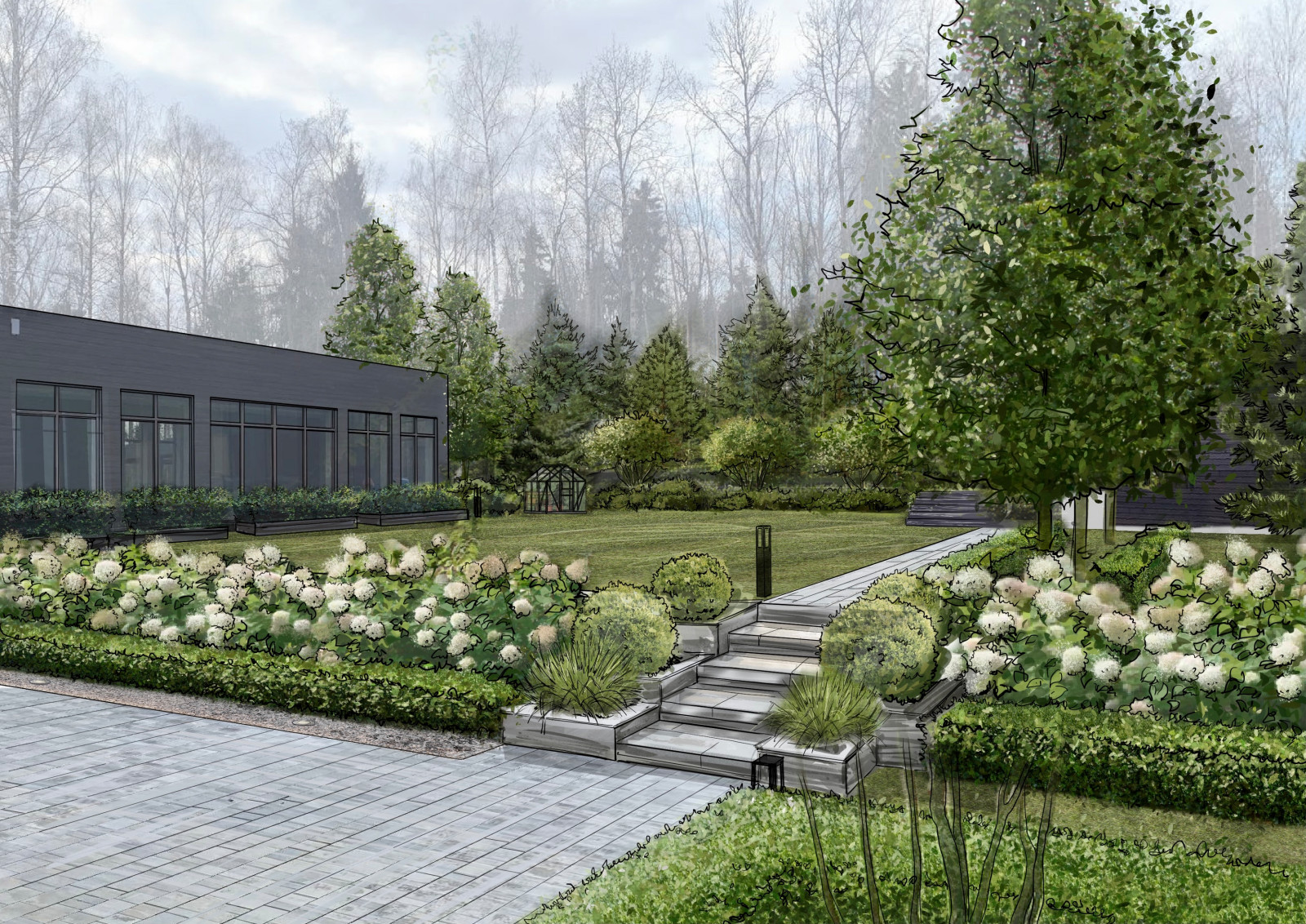 Вид на лужайку - вариант 2