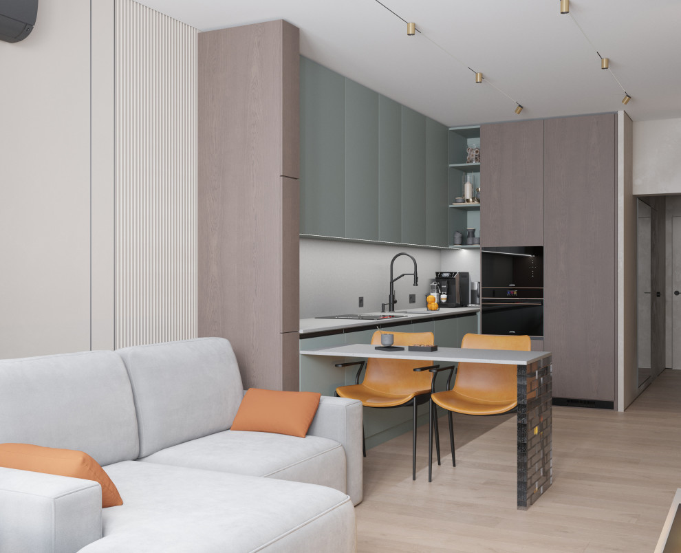 Кухня- гостиная с камином