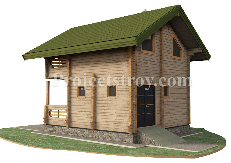 Проект бани из бруса 150 мм - 6.6 х 5.5 м
