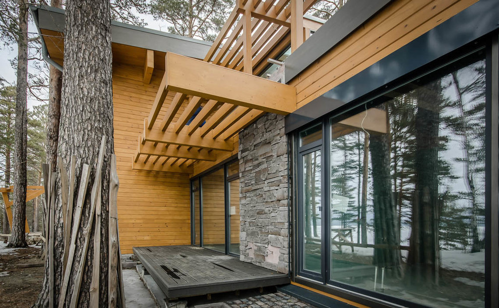 Фасадное остекление с автоматическими рафшторами