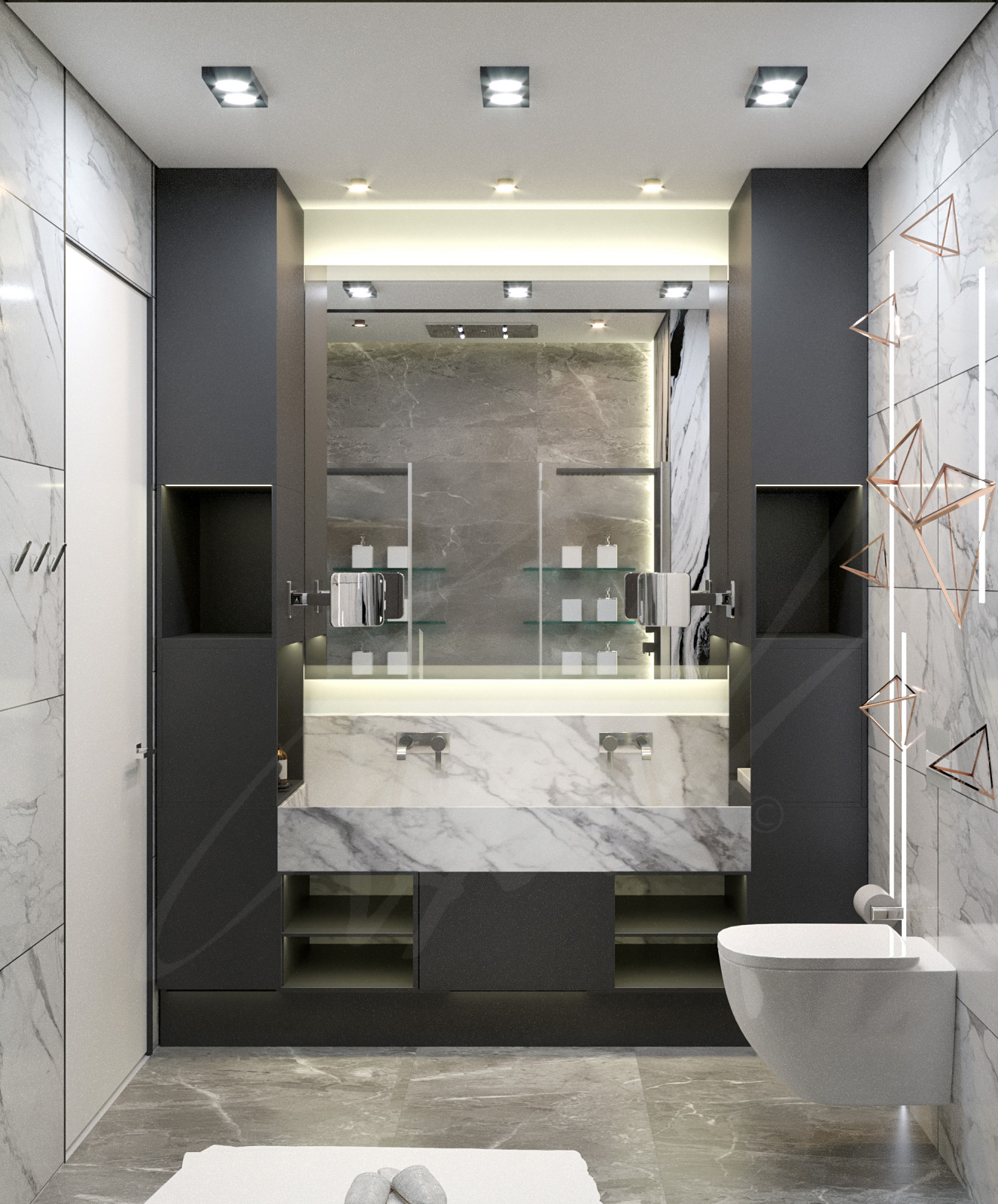 Apartment 373 (bath) interior design by Arkadii Olshevskyi