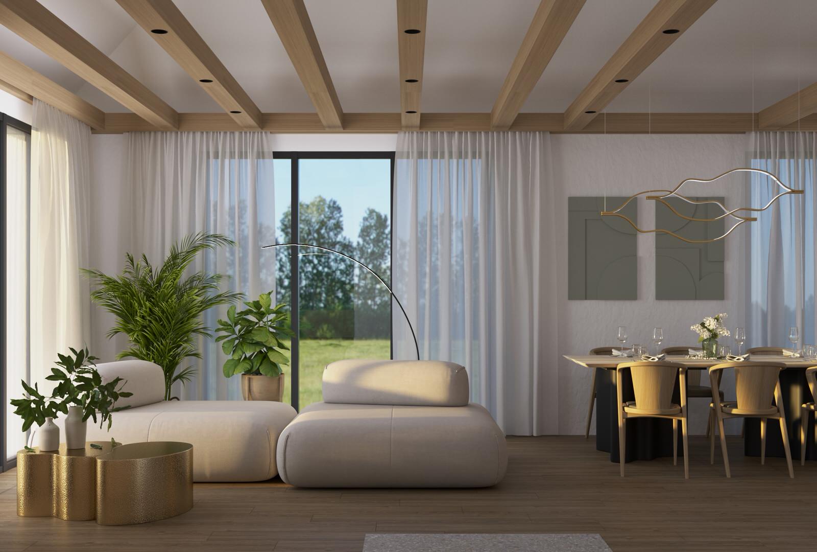 Проект загородного дома в Ленинградской области, стиль джапанди