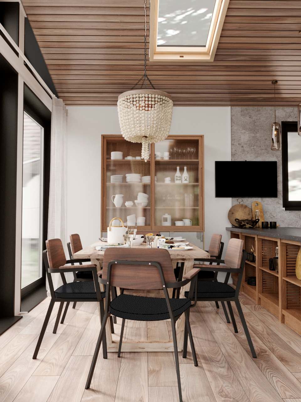 Загородный дом 147,7 м² с черными акцентами