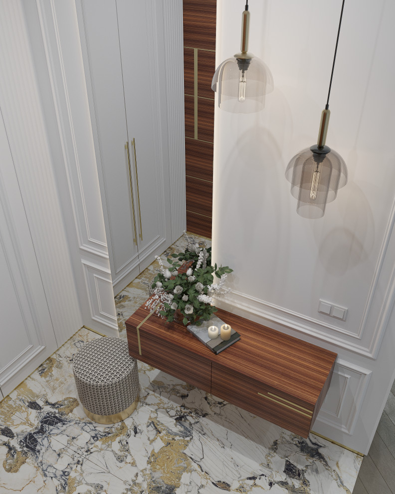 Роскошная прихожая в стилистике современная классика