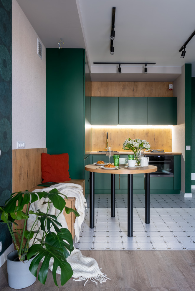 Как из однушки 45 кв.м сделать двушку с гардеробом и акцентной изумрудной кухней