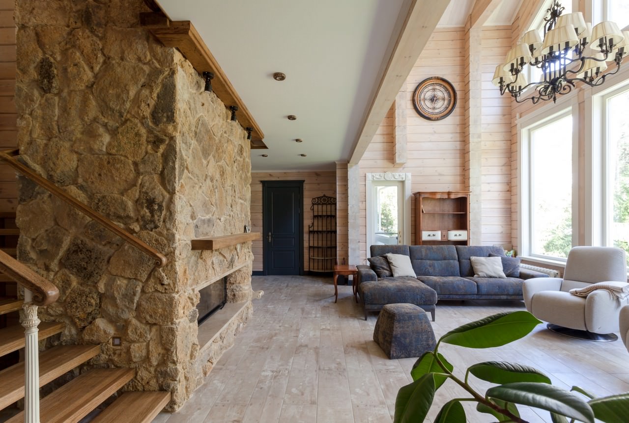 Интерьеры дома из клееного бруса