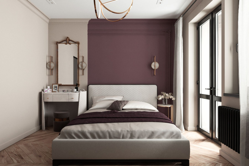 Визуализации спальной и ванной комнат.