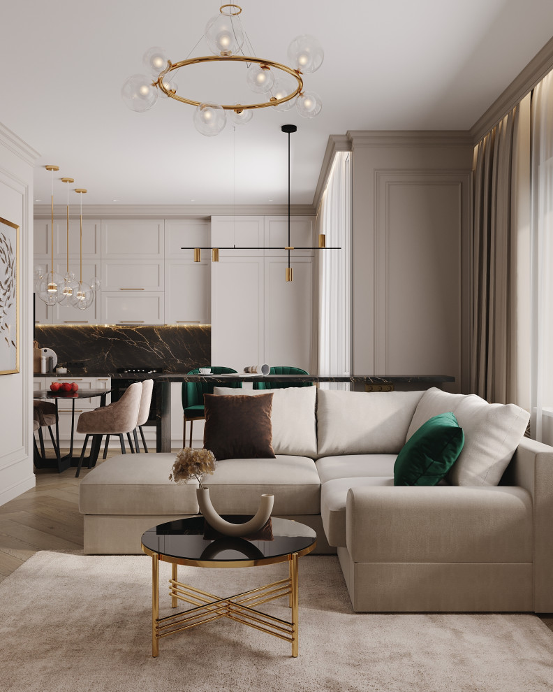 Обложка проекта: Дизайн-проект кухня-гостиная