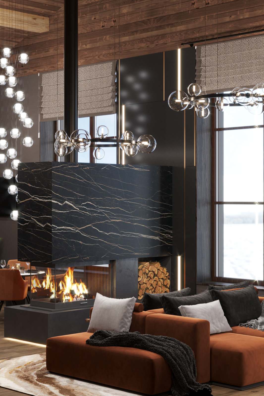 Трехэтажный дом для семьи