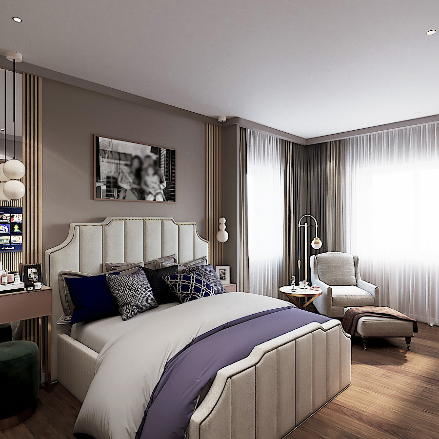 Обложка проекта: Дизайн спальни от компании Прямой Угол