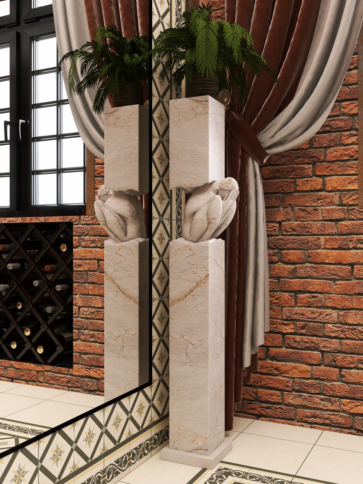 Кухня и ванная в силе ретро в трехкомнатной квартире старого фонда