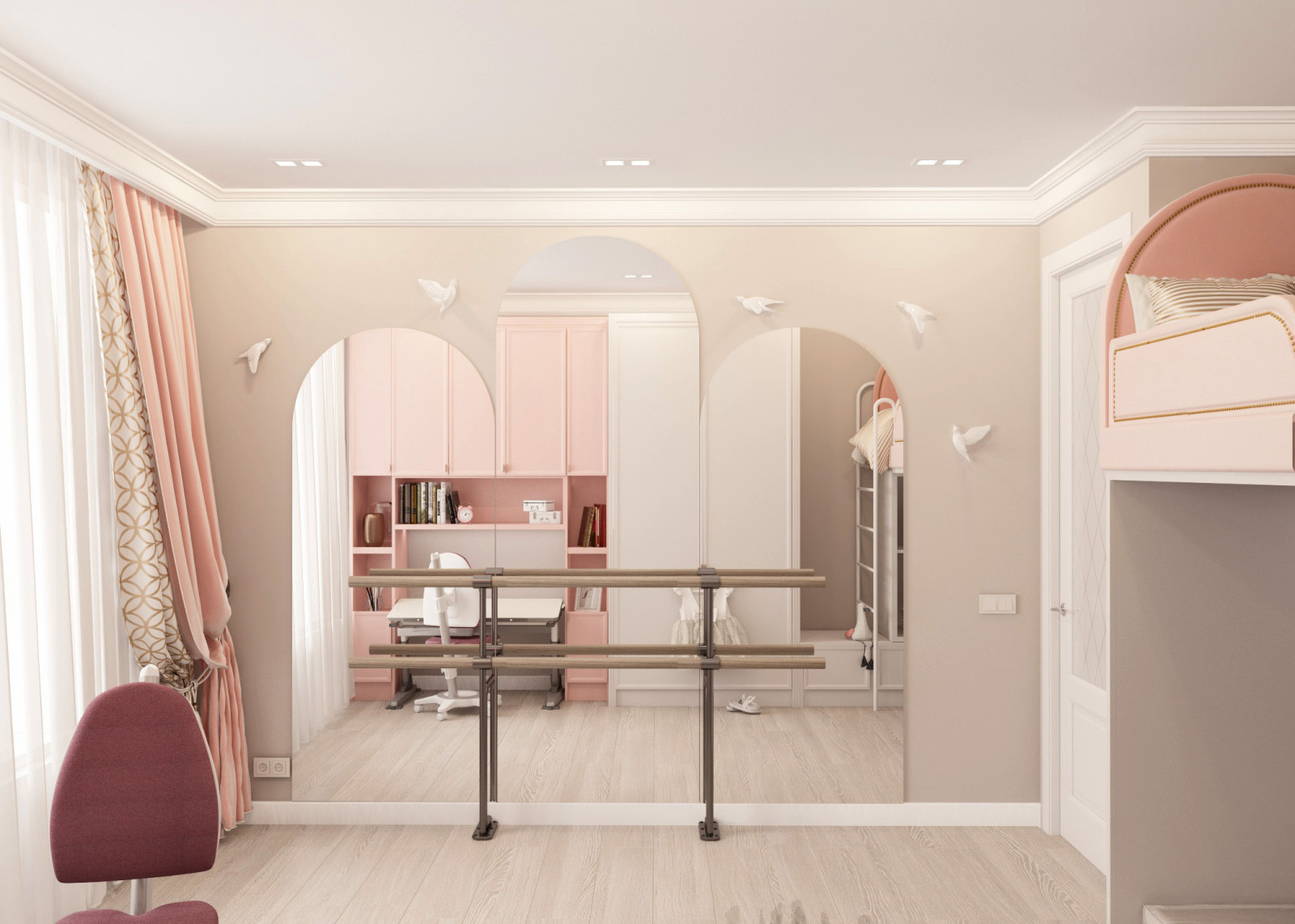 Обложка проекта: Дизайн детской комнаты для девочки