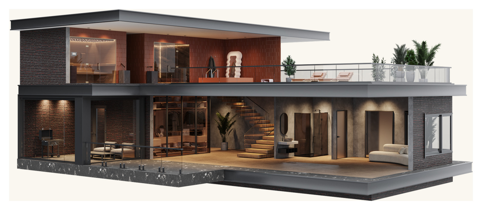 Обложка проекта: Glass House - glass in house