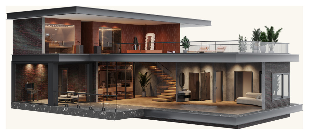 Обложка проекта: Glass House - glass in house