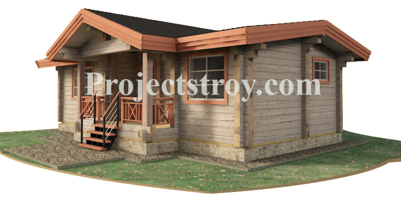 Проект одноэтажного дома из профилированного бруса 10.5 на 8.5 м