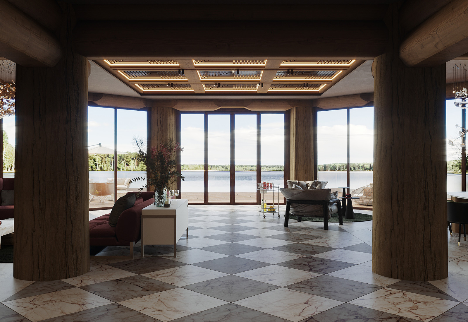 ЭСКИЗ-ПРОЕКТ ИНТЕРЬЕРА ДЕРЕВЯННОГО ДОМА